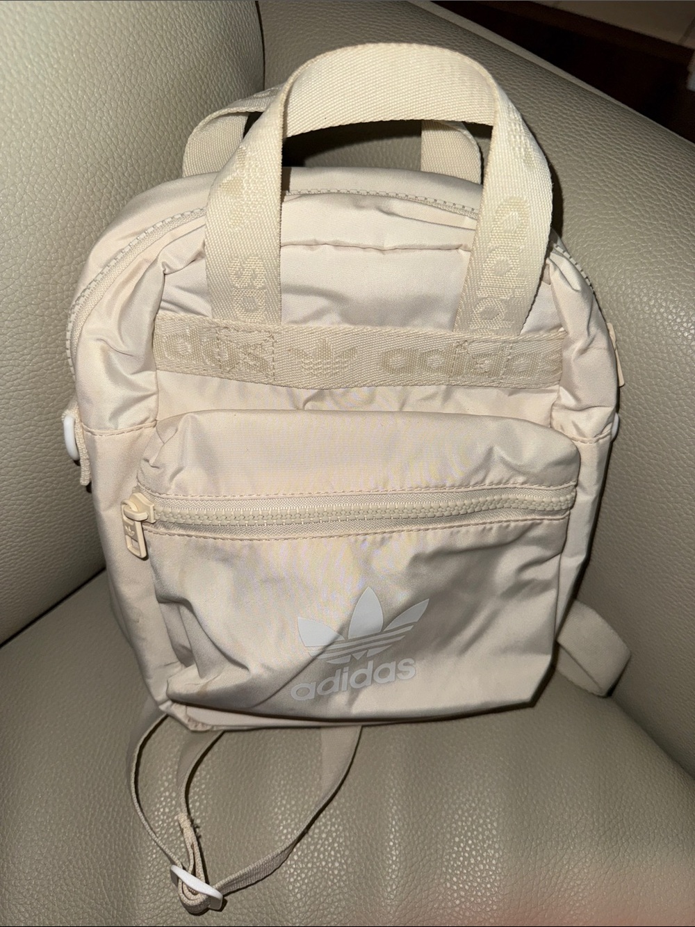 adidas Cream Mini Trefoil Backpack